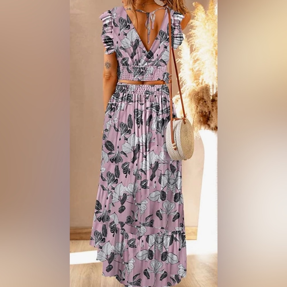 Women's 2 Piece Floral Skirt Set